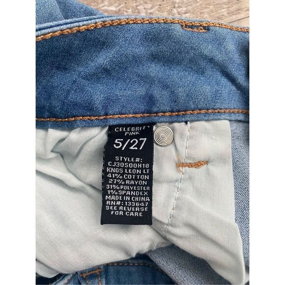 Celebrity Pink Jean Shorts Cuffed Denim Juniors Size 5 - Picture 3 of 5